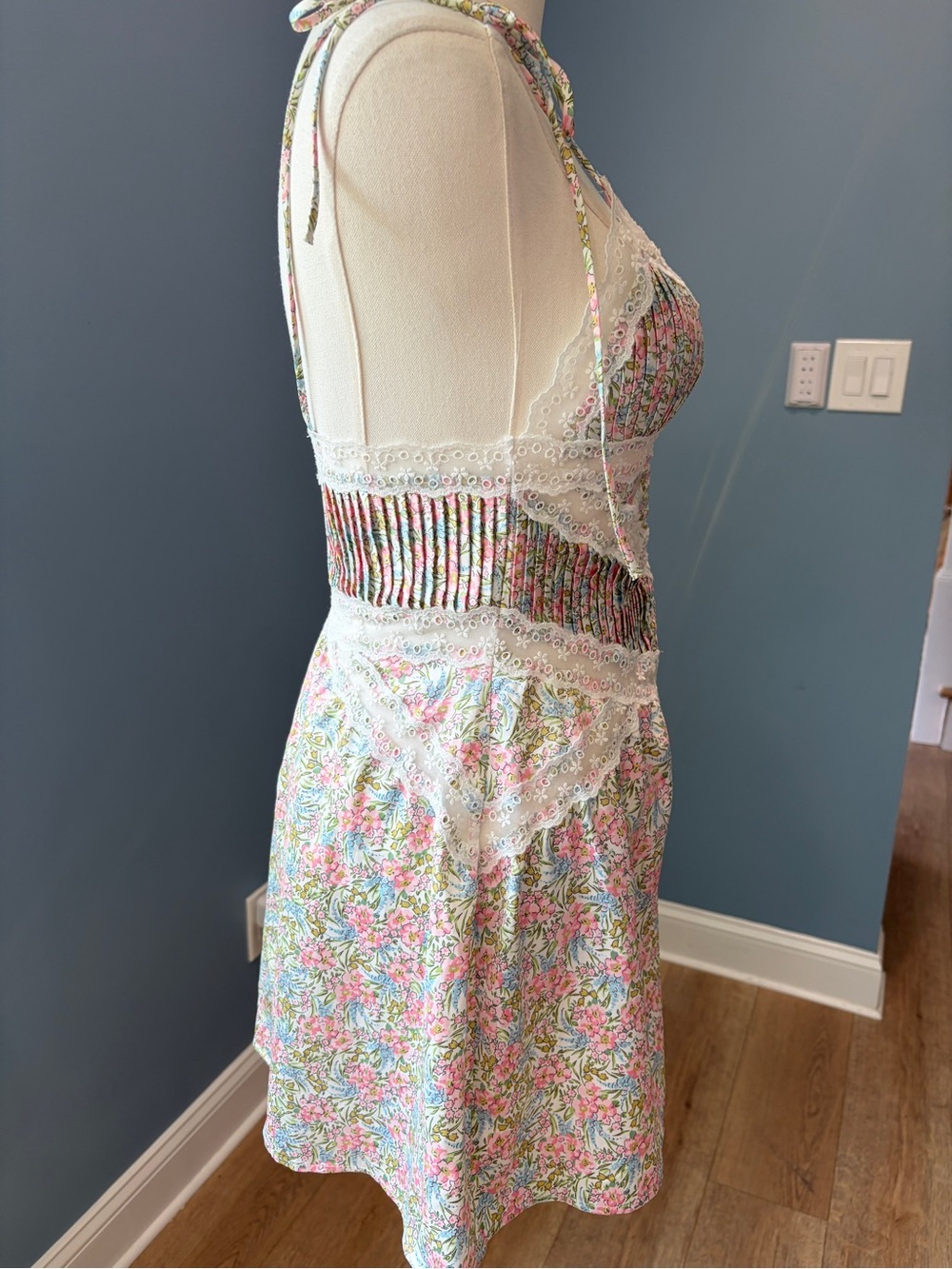 For Love & Lemons Farrah Slip Dress Floral Lace Corset Mini Dress XS - Picture 5 of 9